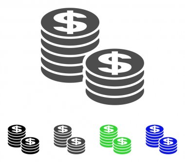 Doları para yığınları vektör simgesi