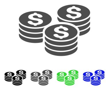 Doları para yığınları vektör simgesi