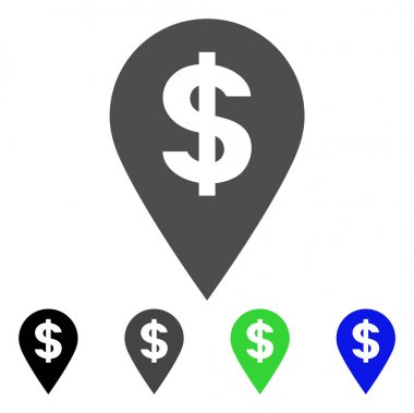Doları harita işaretleyici vektör simgesi