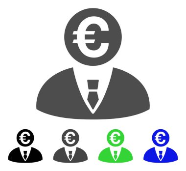 Euro bankacı vektör simgesi