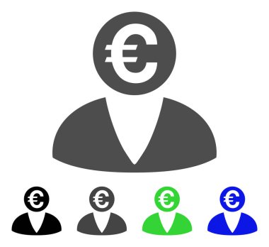 Euro bankacı vektör simgesi