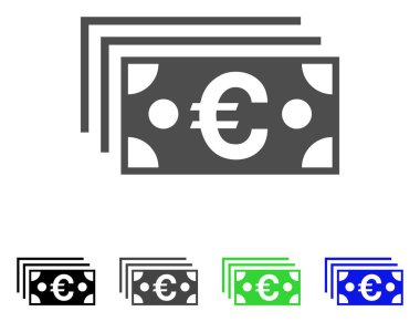 Euro banknot vektör simgesi