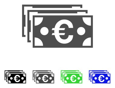 Euro banknot vektör simgesi