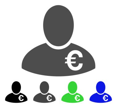 Euro yatırımcı vektör simgesi