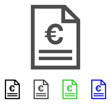 Euro fatura sayfa vektör simgesi