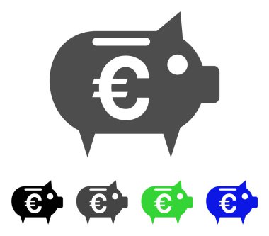 Euro kumbara vektör simgesi