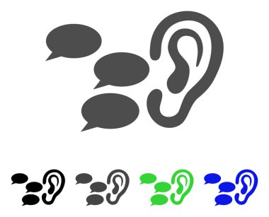 Dinle dedikodu vektör simgesi