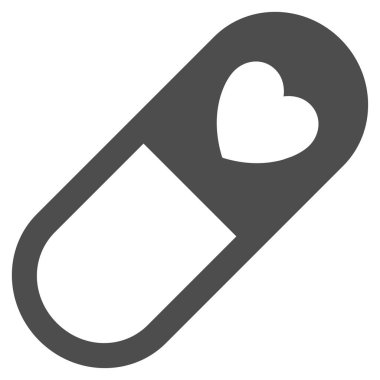 Aşk granül düz simgesi