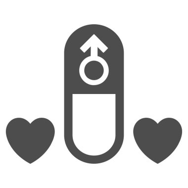 Aşk ilaç hap düz simgesi