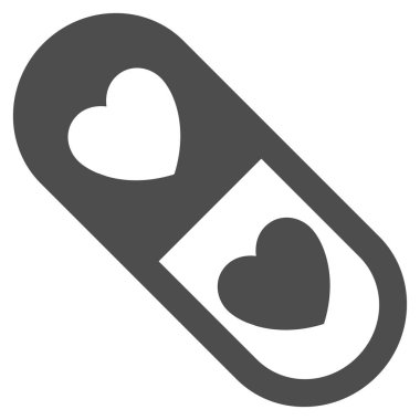 Aşk hap düz simgesi