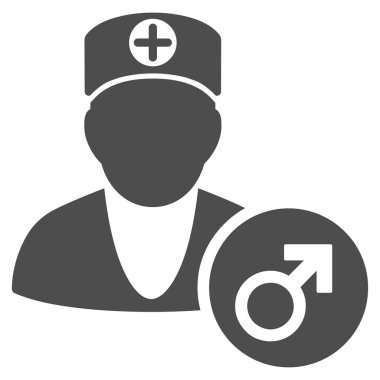 Üroloji doktor düz simgesi