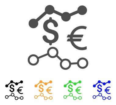 Para birimi grafikleri vektör simgesi