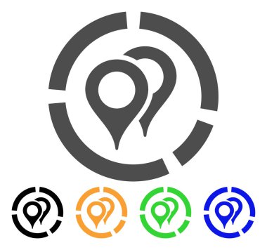 Coğrafi hedefleme diyagramı vektör simgesi