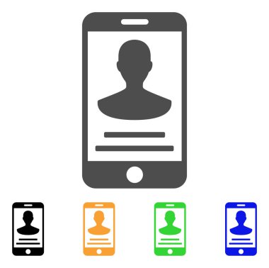 Mobil kişi ayrıntıları vektör simgesi