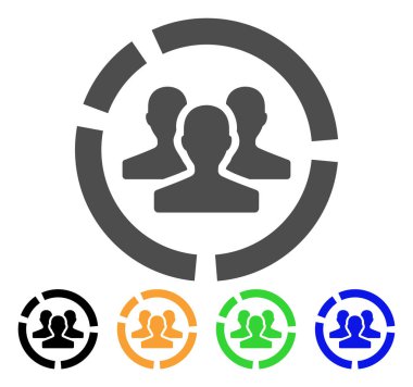 Kullanıcıların diyagram vektör simgesi