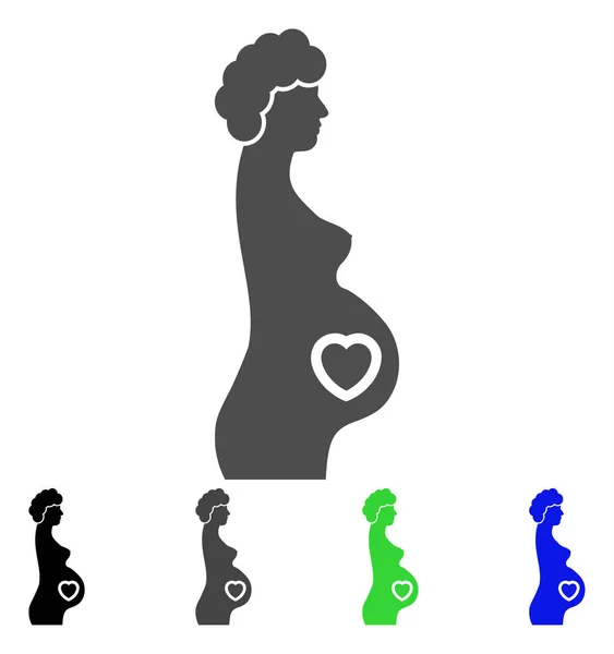 怀孕的女人矢量图标 — 图库矢量图片