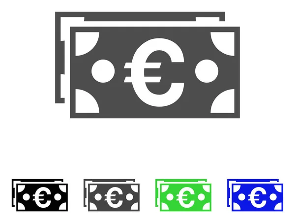 Billetes en euros Vector Icono — Archivo Imágenes Vectoriales