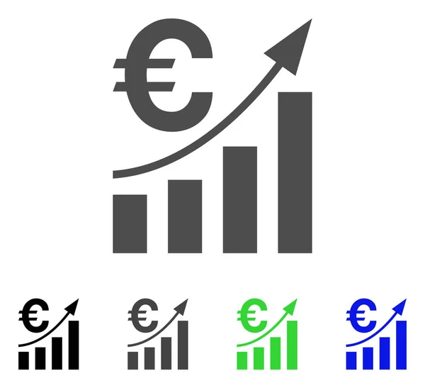 Ikona Vektor Trend Euro Bar Chart — Stockový vektor
