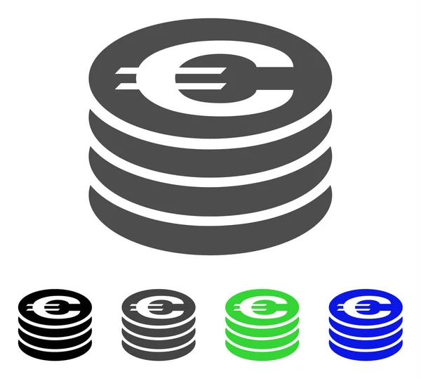 Euro Coin Column Vector Icon — Stock Vector