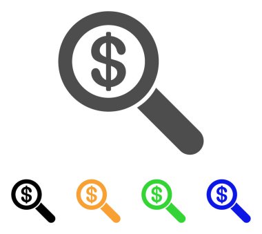 Finansal denetim Büyüteç vektör simgesi