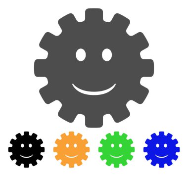 Dişli bir gülümseme Smiley vektör simgesi