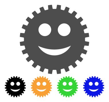 Dişli bir gülümseme Smiley vektör simgesi