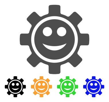 Dişli bir gülümseme Smiley vektör simgesi