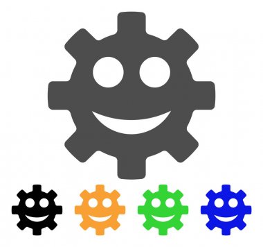 Dişli bir gülümseme Smiley vektör simgesi