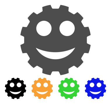 Dişli bir gülümseme Smiley vektör simgesi