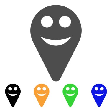 Harita işaretleyici Smile Smiley vektör simgesi