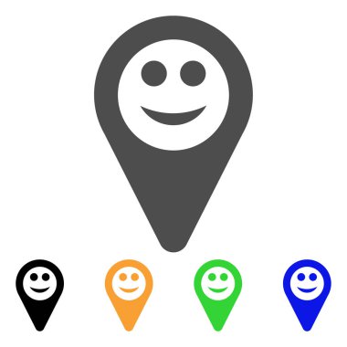 Harita işaretleyici gülümseme vektör simgesi