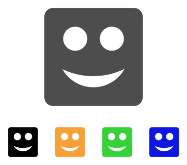 Kare gülümseme vektör simgesi