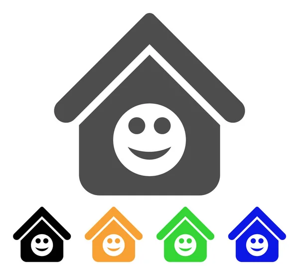 Huis glimlach Smiley Vector Icon — Stockvector