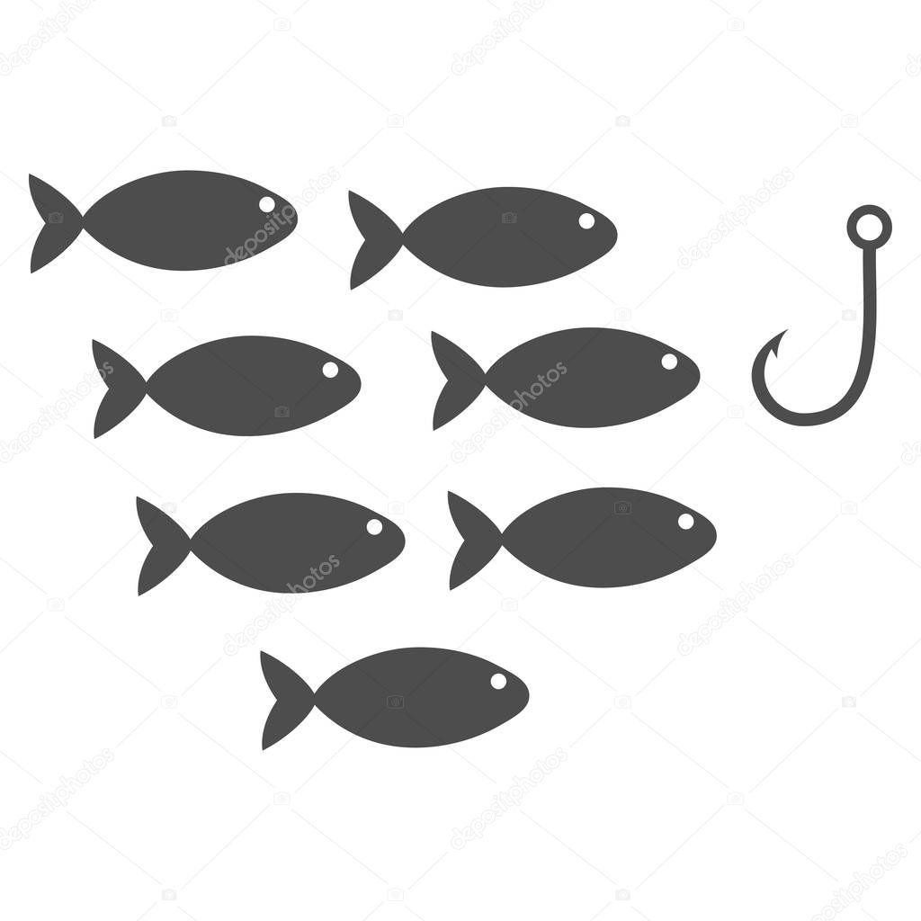 Fish Hook Flat Icon