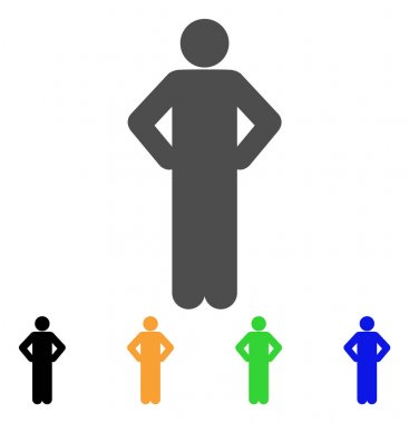 Akimbo poz vektör simgesi