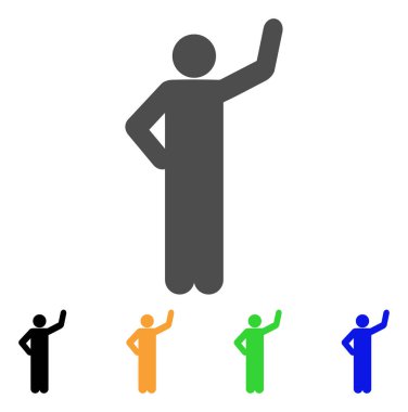 Güvence poz vektör simgesi