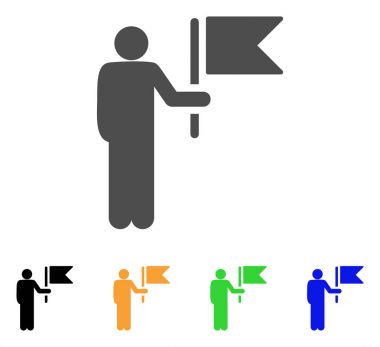 Komutan bayrak vektör simgesi ile