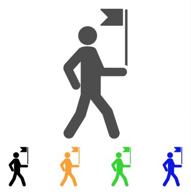 Bayrak vektör simgesi olan adam Kılavuzu