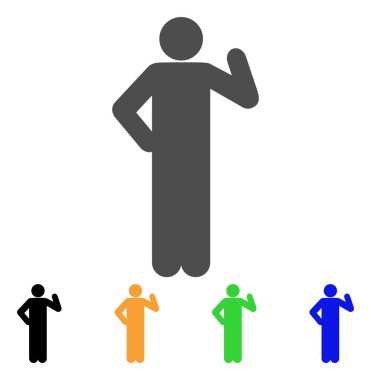 Teklif poz vektör simgesi