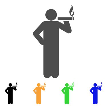 Sigara adam vektör simgesi