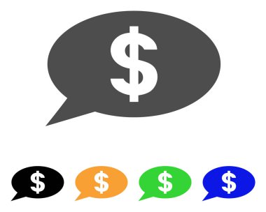 Doları ileti balon vektör simgesi