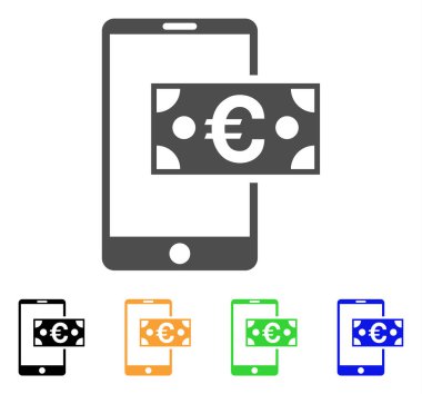 Euro mobil nakit vektör simgesi