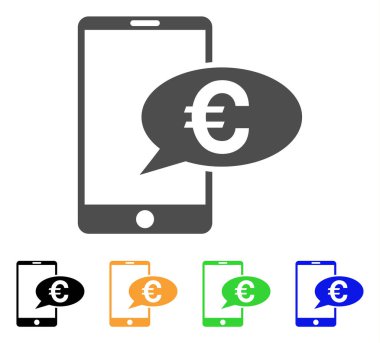 Euro mobil ileti vektör simgesi