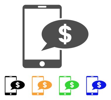 Mobil finansal ileti vektör simgesi