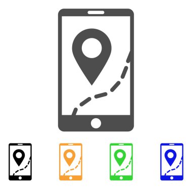 Mobil harita navigasyon vektör simgesi