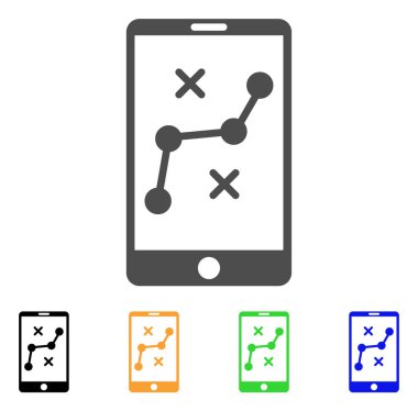 Mobil navigasyon yol vektör simgesi