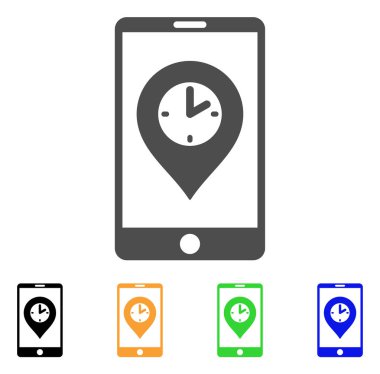 Mobil zaman işaretçi vektör simgesi