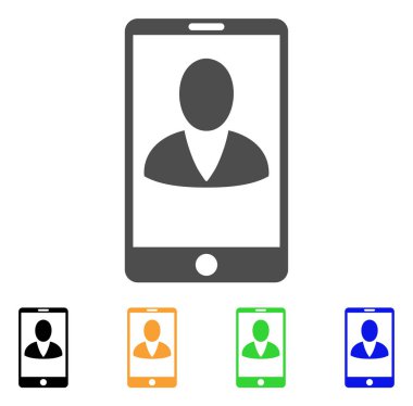 Mobil kullanıcı profili vektör simgesi