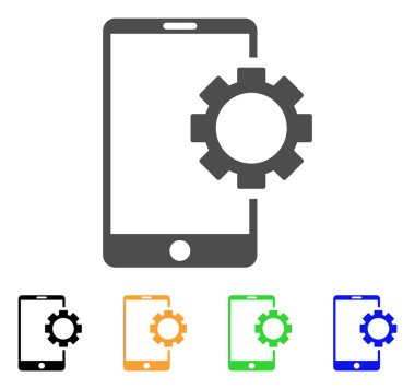 Telefon kurulum dişli vektör simgesi