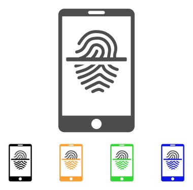Smartphone parmak izi tarayıcı vektör simgesi